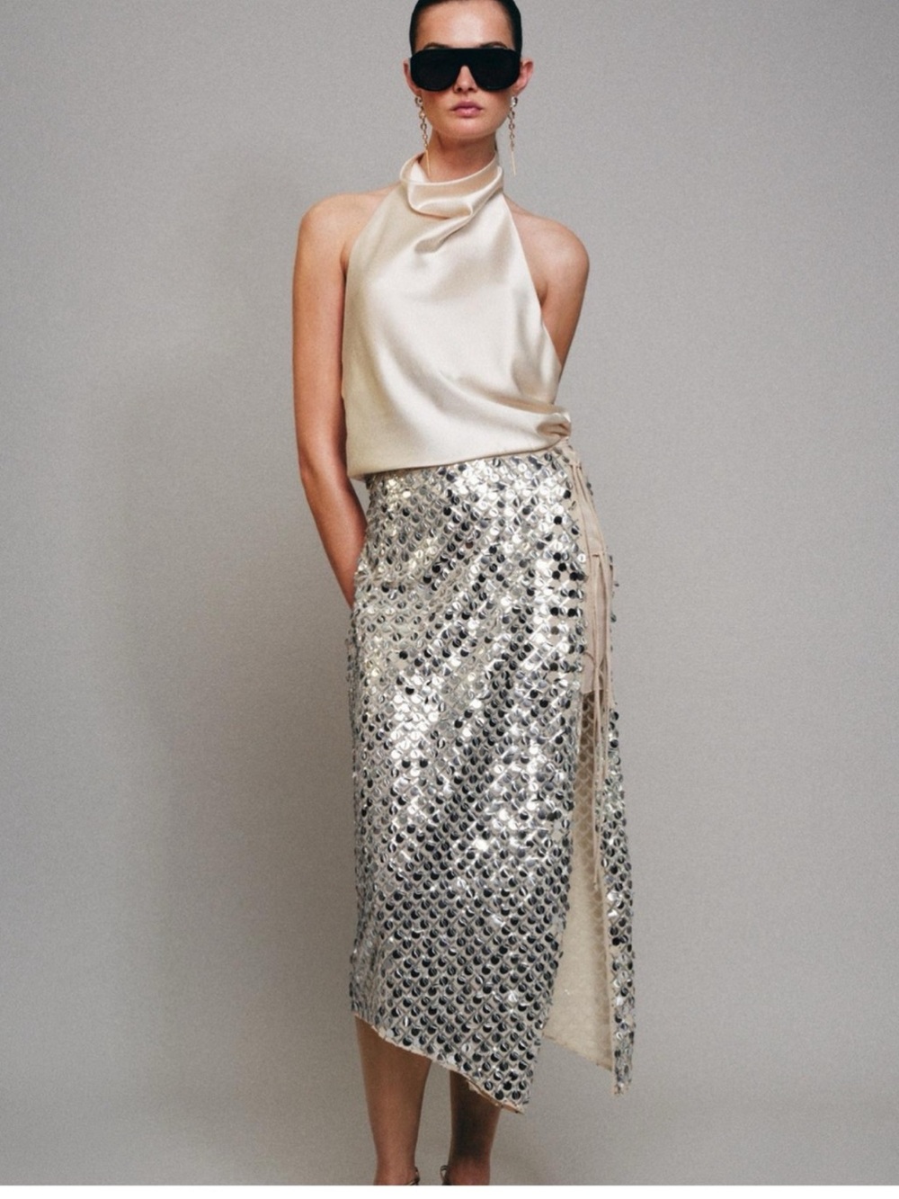 New with tags! Zara Sequin Wrap Skirt
